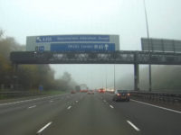 Car caught fire following collision on the M40