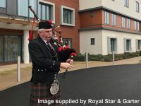 Veterans at a home in High Wycombe mark Burns Night with bagpipes and haggis