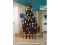 Christmas Tree with messages dedicated by Scannappeal supporters installed at Wycombe Hospital