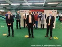 Health Secretary visits the Vaccination Centre at Stoke Mandeville Stadium