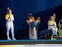 Paralympic Heritage Flame Lighting Ceremony for the Tokyo 2020 Paralympic Games takes place at Stoke Mandeville Stadium