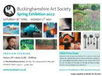Bucks Art Society 2022 Spring Exhibition to be held in Beaconsfield from Sat 30th April to Mon 2nd May 2022